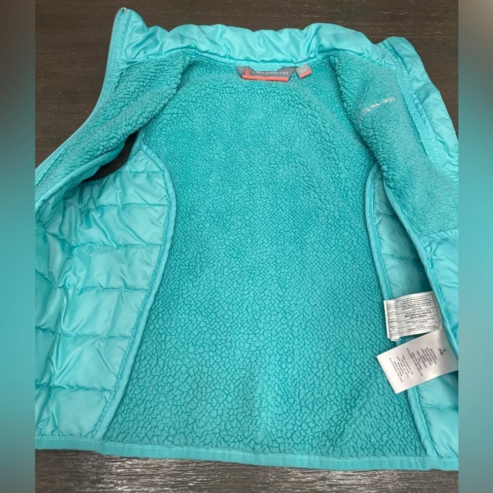 Free Country Youth Kids Blue Puffer Winter Vest Size 7/8
